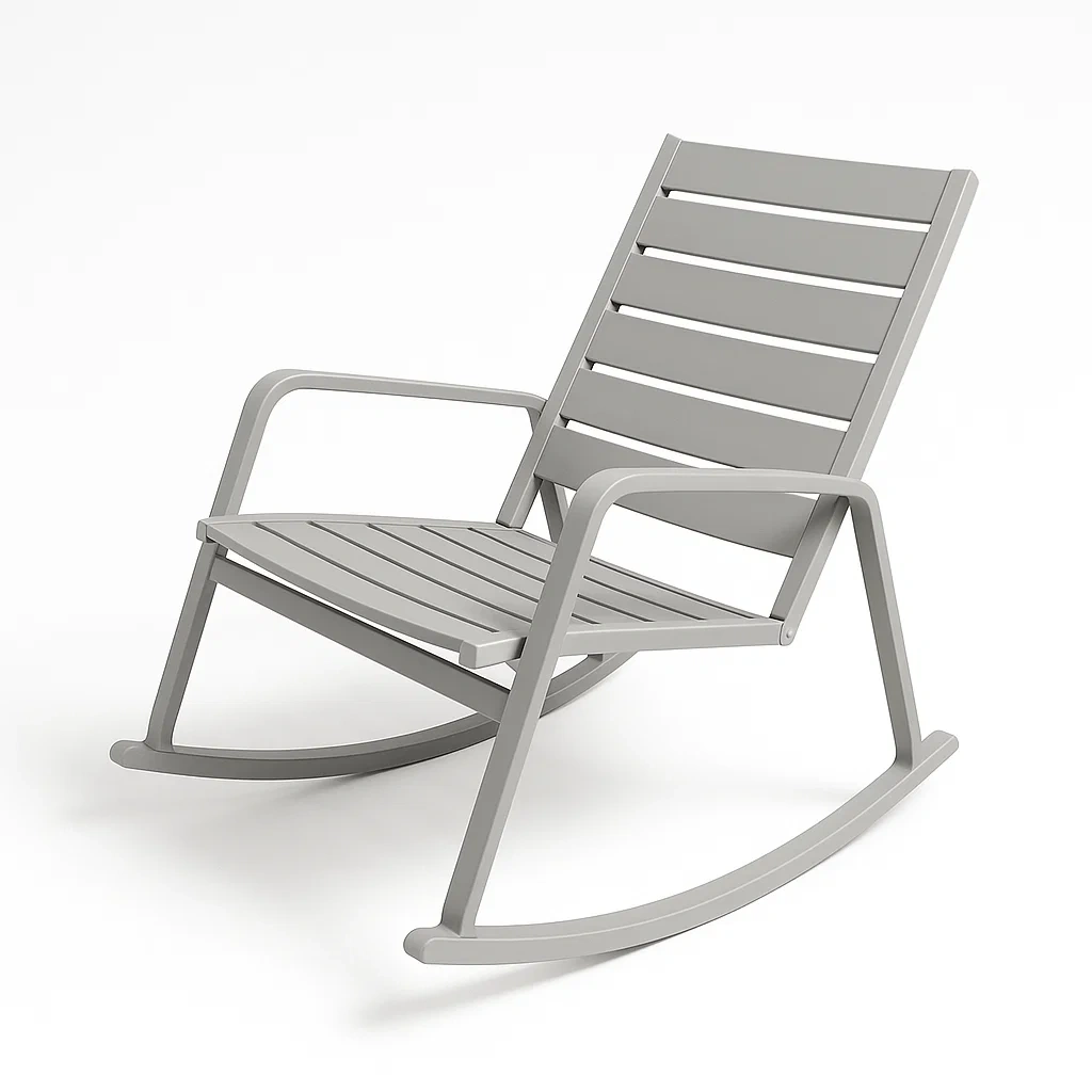 Sedia a dondolo da terrazzo in metallo grigio-Sofiruno