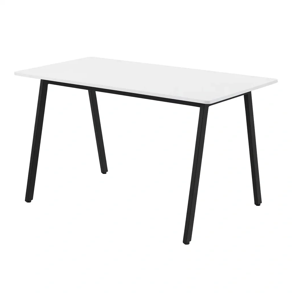 Tavolo rettangolare in MDF bianco 120x60x75 cm con gambe in metallo-MOBIARGO