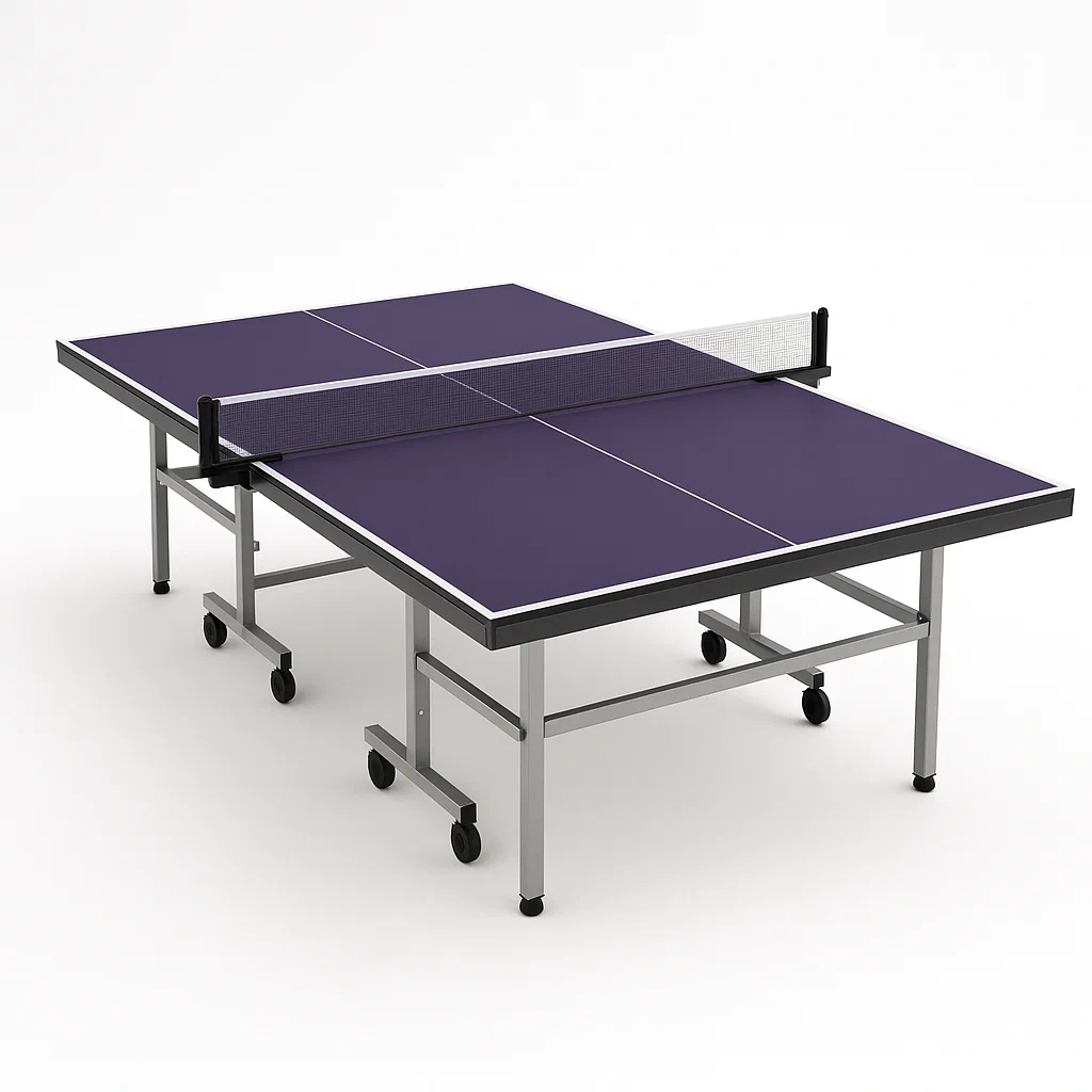 Tavolo da ping-pong pieghevole in MDF con telaio in acciaio 274x152.5x76 cm blu-MOBIARGO