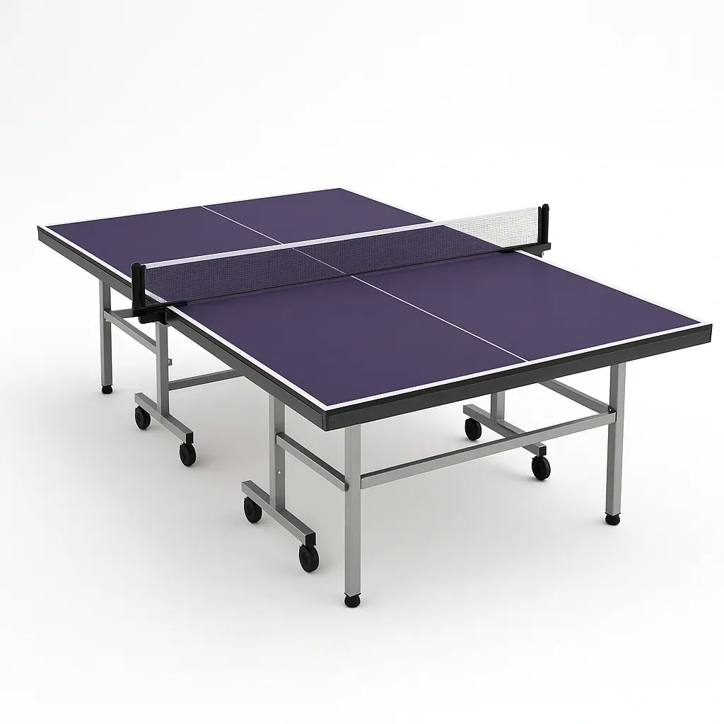 Tavolo da ping-pong pieghevole in MDF con telaio in acciaio 274x152.5x76 cm blu-MOBIARGO