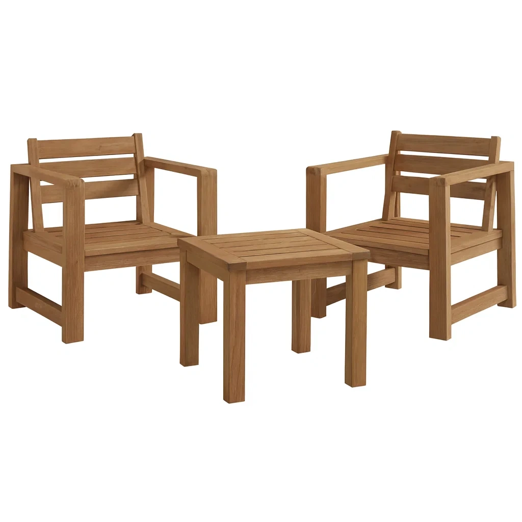 Set da esterno per il relax mobili da giardino in legno massello teak 3 pezzi-MOBIARGO