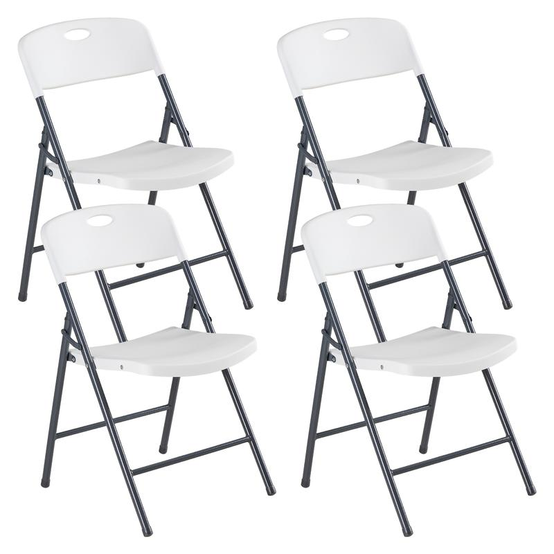 【Excelente relación calidad-precio】 Sillas plegables con respaldo ergonómico — De plástico resistente, apilables y portátiles — Capacidad de carga de 330 lb — Ideales para el hogar, oficina, fiestas, bodas, patios y jardines — Uso en interiores y exterior