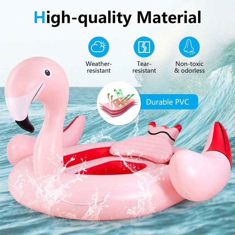 Flotador Hinchable para Piscina — Balsa Hinchable para 2, 4 o 6 Personas con Bomba de Aire y Portavasos — Isla Flotante para Adultos y Niños — Juguete Ideal para Fiestas, Playa y Río