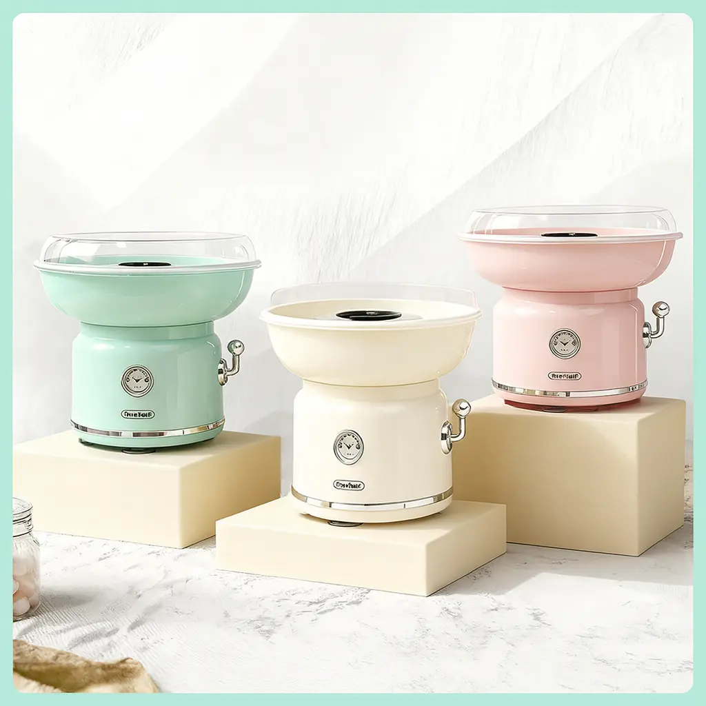 Máquina de algodón de azúcar LIVEFULL – Para uso doméstico, incluye 6 sabores y 6 palitos; ideal para la diversión de los niños, fiestas familiares, entretenimiento en la cocina y como regalo de Navidad. Modelo con enchufe tipo EE. UU., rápida y fácil de 