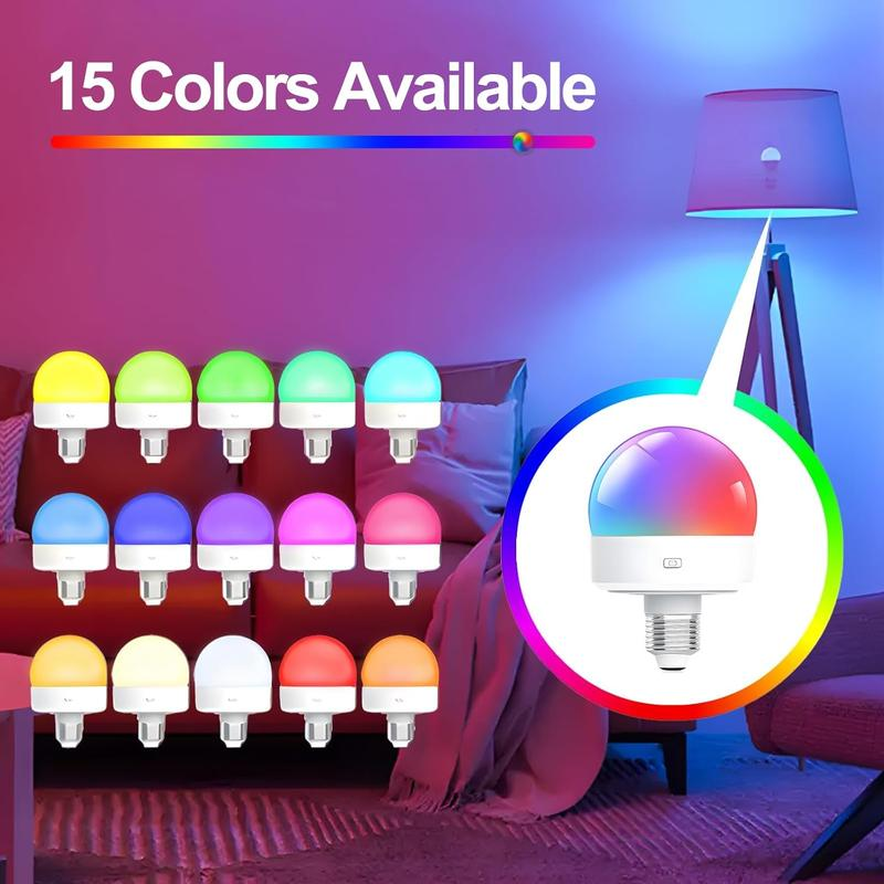 Lámparas de pared inalámbricas a pilas, luces para dormitorio con control remoto, bombillas recargables multicolor para sala de estar y pasillo.