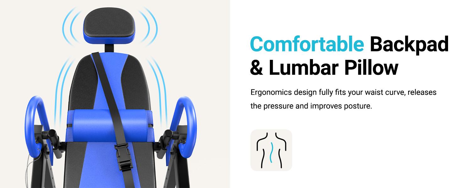 YOLEO Gravity Heavy Duty Inversion Table for Pain Relief Therapy with Headrest & Adjustable Protective Belt Back Stretcher Machine