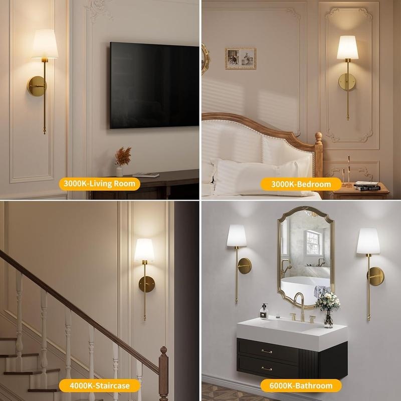 Lámparas de pared inalámbricas a pilas, luces para dormitorio con control remoto, bombillas recargables multicolor para sala de estar y pasillo.