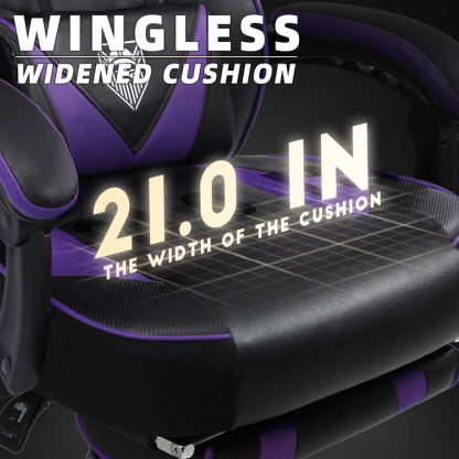 Silla gaming con reposapiés y función reclinable — Silla de ordenador para adultos con masaje — Cojín lumbar ajustable — Silla de oficina y gaming ergonómica, de gran tamaño y altura, para usuarios de complexión robusta — Modelo V3028A