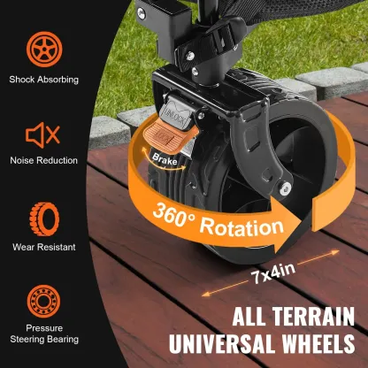Carro plegable de doble nivel, carro de carga plegable con ruedas todoterreno, carro plegable de alta resistencia para camping, compras y jardinería, con extensor extra largo de 52 pulgadas.