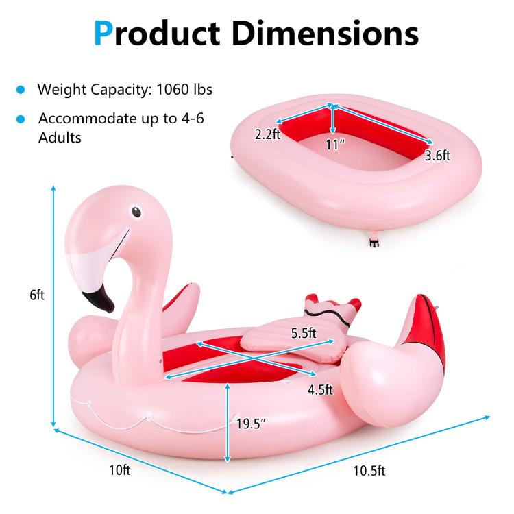 Flotador Hinchable para Piscina — Balsa Hinchable para 2, 4 o 6 Personas con Bomba de Aire y Portavasos — Isla Flotante para Adultos y Niños — Juguete Ideal para Fiestas, Playa y Río