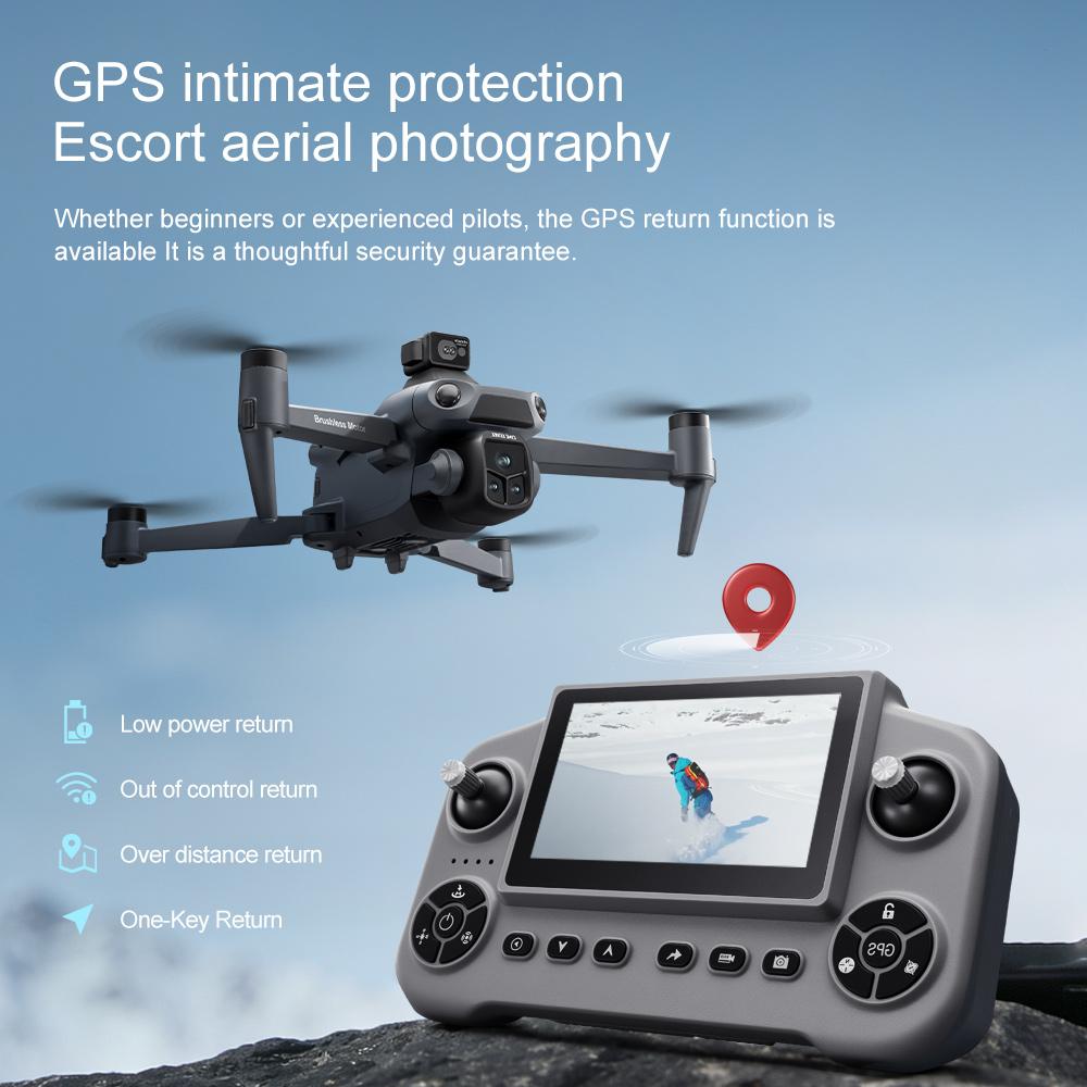 V918MAX GPS Drone with 3km Flight Range 300m Altitude 360 Obstacle Avoidance Optical Flow Hovering Oversized Display One Touch Return High Value Christmas Gift