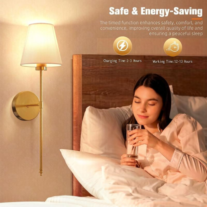 Lámparas de pared inalámbricas a pilas, luces para dormitorio con control remoto, bombillas recargables multicolor para sala de estar y pasillo.
