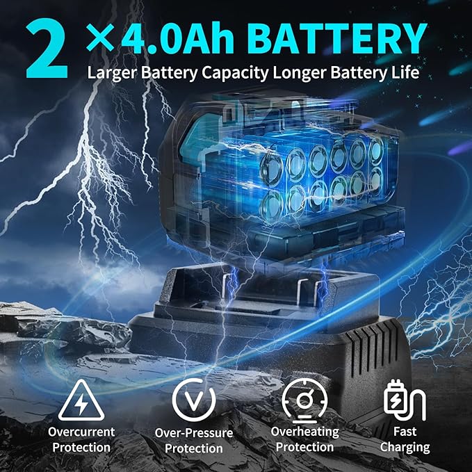 1/2 Cordless impact Electric Wrenches,3-In-1 High Torque Electric Wrenches With 2x 3000mah Li-Ion Battery,5 Impact Sockets,8 Drills,10 Screws And Tool Case,Impact Tools For Car Lug Nuts