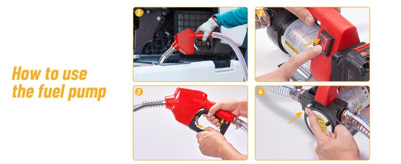 [TaskStar] Transfer Pump, Portable Cordless Diesel Transfer Pump Kit, Battery Powered 12GPM Fuel Pump Kit w/ 4.0Ah Battery, Nozzle&Hose for Diesel, Kerosene& Biodiesel