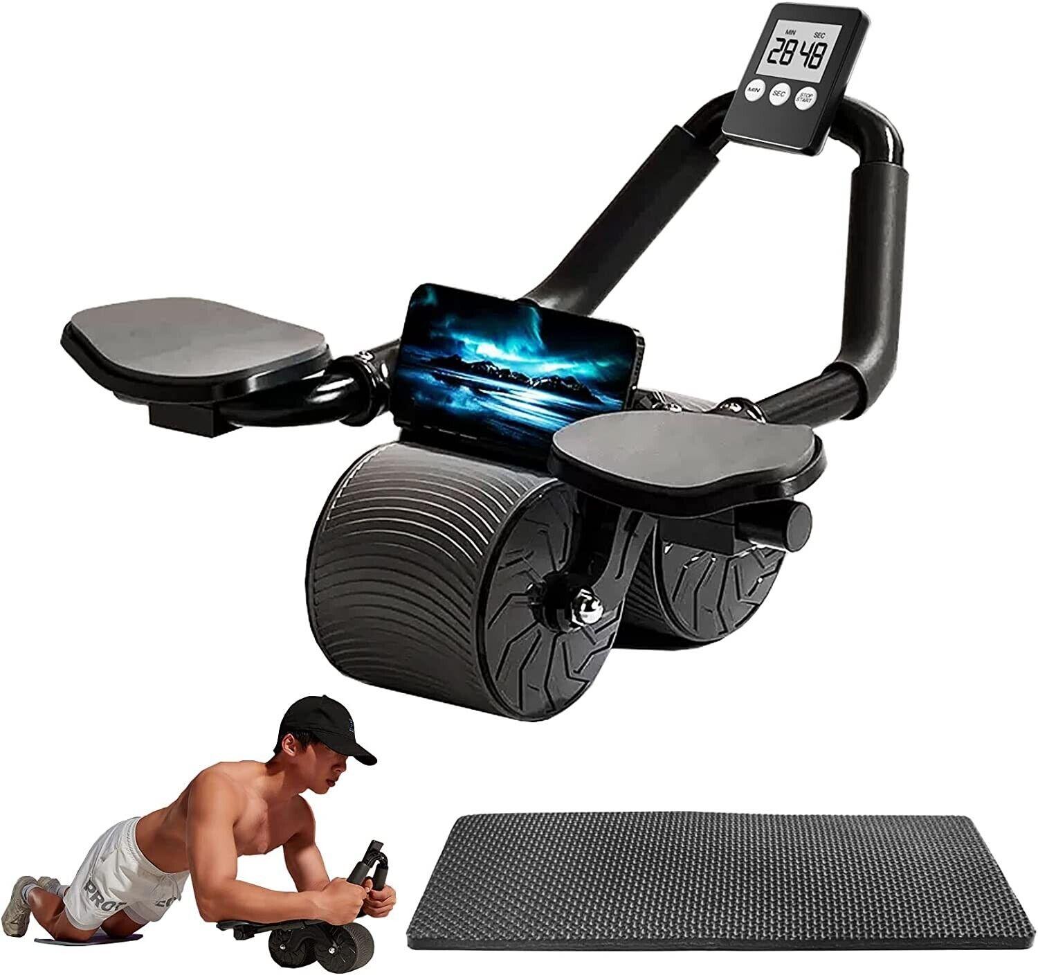 ab roller wheel   workout Abdominal Fitness Wheel for Core Muscles Training Automatic Rebound Ab Roller with Timer
