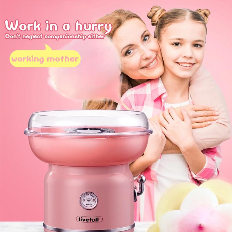 LIVEFULL Cotton Candy Machine &ndash; Home Maker with 6 Flavors & 6 Sticks for Kids Fun, Family Parties, Kitchen Fun, Christmas Gift, US Type, Quick & Easy