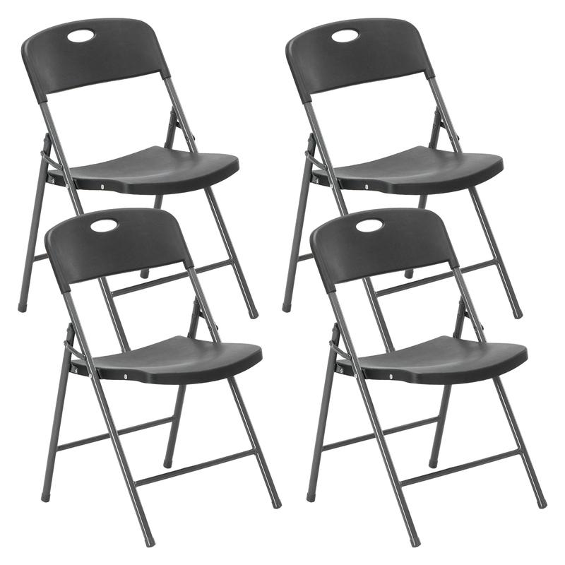 【Excelente relación calidad-precio】 Sillas plegables con respaldo ergonómico — De plástico resistente, apilables y portátiles — Capacidad de carga de 330 lb — Ideales para el hogar, oficina, fiestas, bodas, patios y jardines — Uso en interiores y exterior