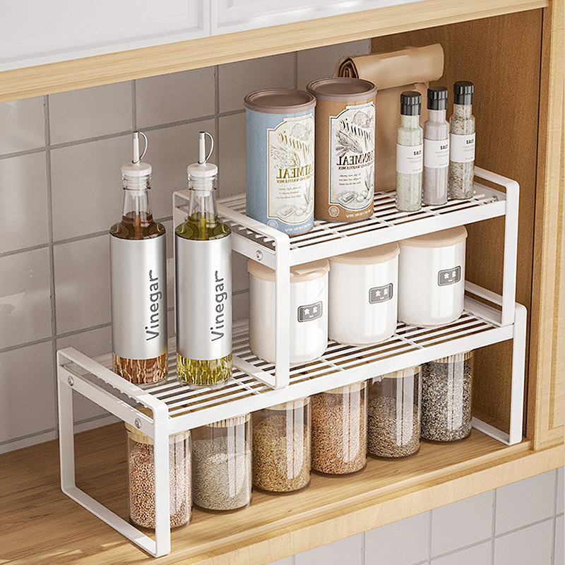 Lovivol layered storage rack inside the cabinet