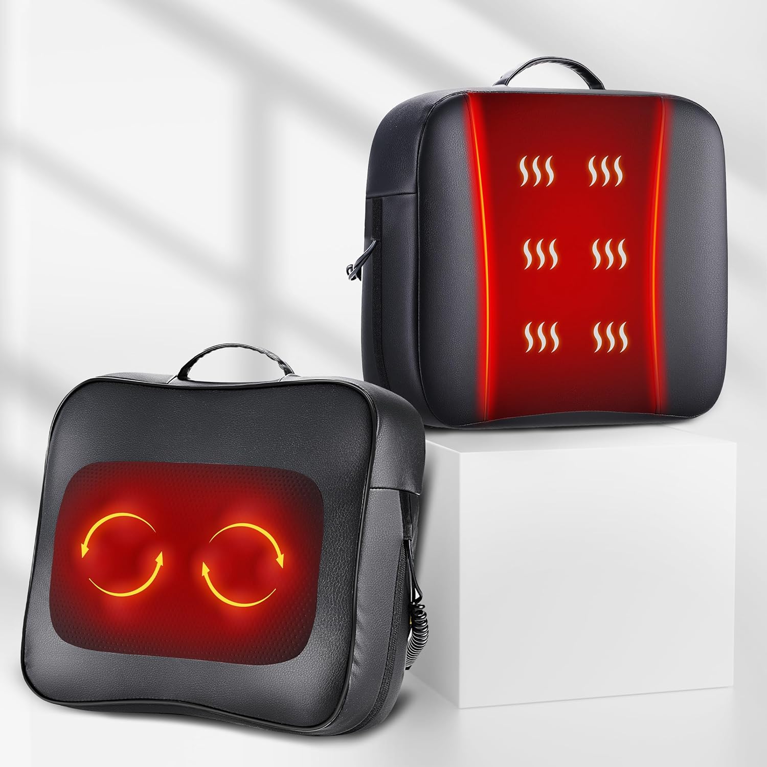 Back Massager with Heat, 3D Kneading Massage Pillow for Back, Neck, Shoulder, Leg Pain Relief Deep Tissue, Gifts for Women Men Mom Dad