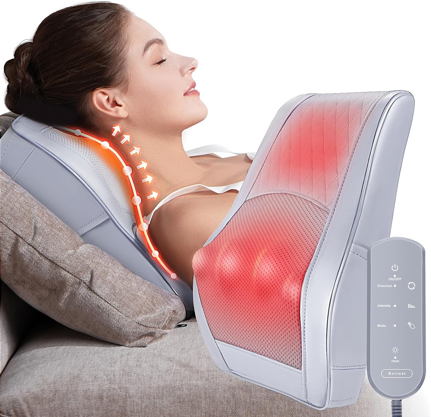 Back Massager with Heat, 3D Kneading Massage Pillow for Back, Neck, Shoulder, Leg Pain Relief Deep Tissue, Gifts for Women Men Mom Dad
