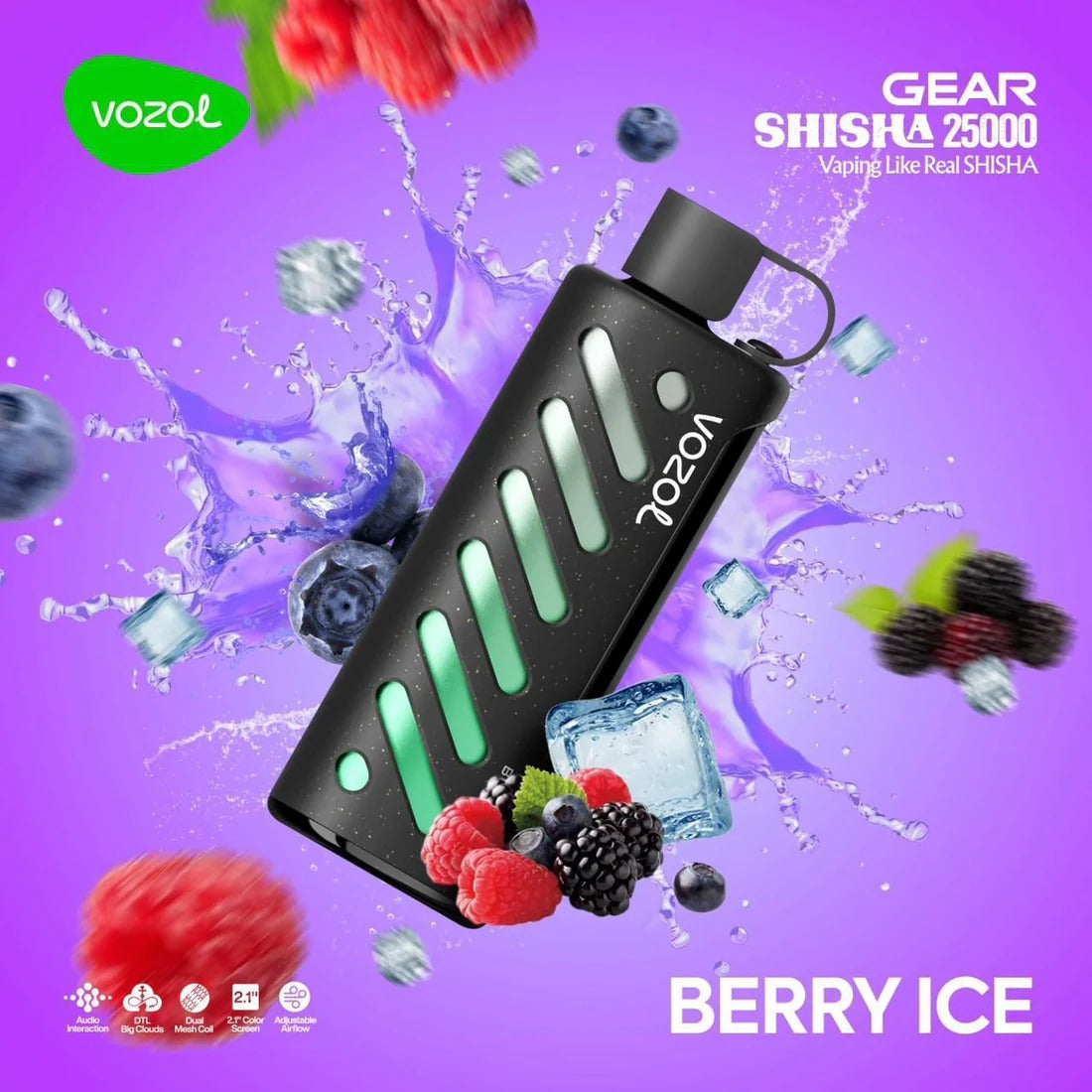 VOZOL GEAR SHISHA 25,000 - Berry Ice