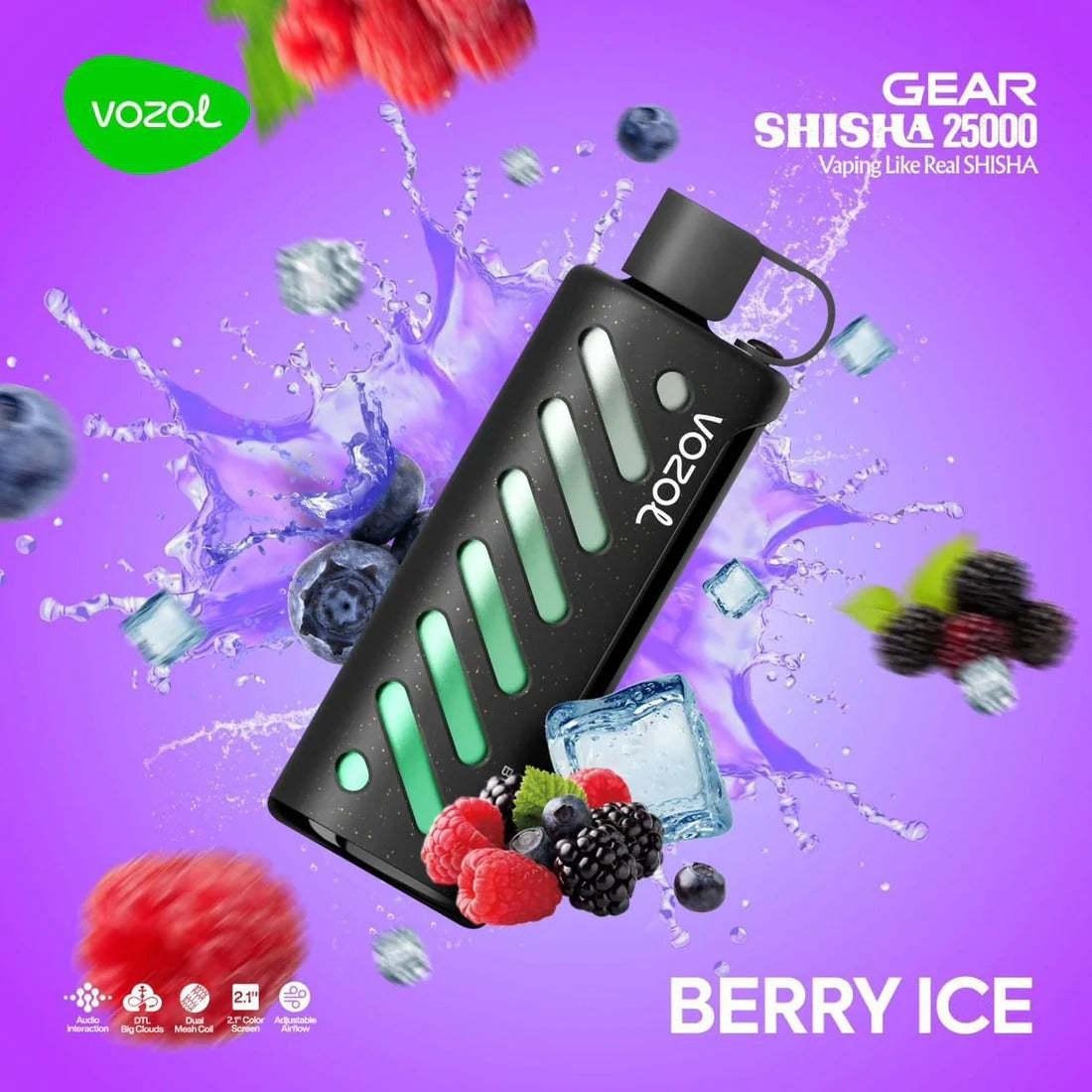VOZOL GEAR SHISHA 25,000 - Berry Ice