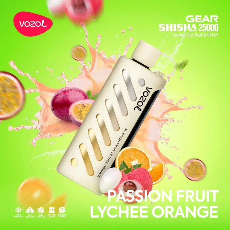 VOZOL GEAR SHISHA 25.000 - Passion Fruit Lychee Orange