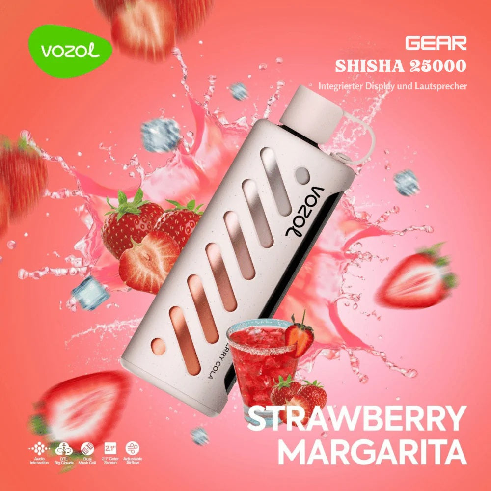 VOZOL GEAR SHISHA 25,000 - Strawberry Maragarita
