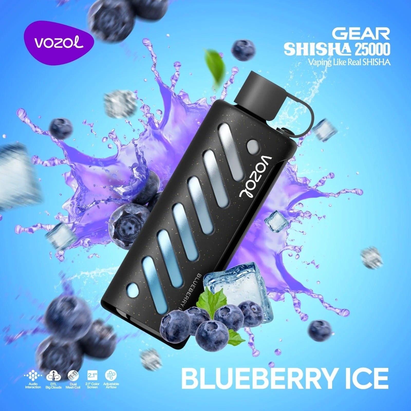 VOZOL GEAR SHISHA 25,000 - Blackberry Ice