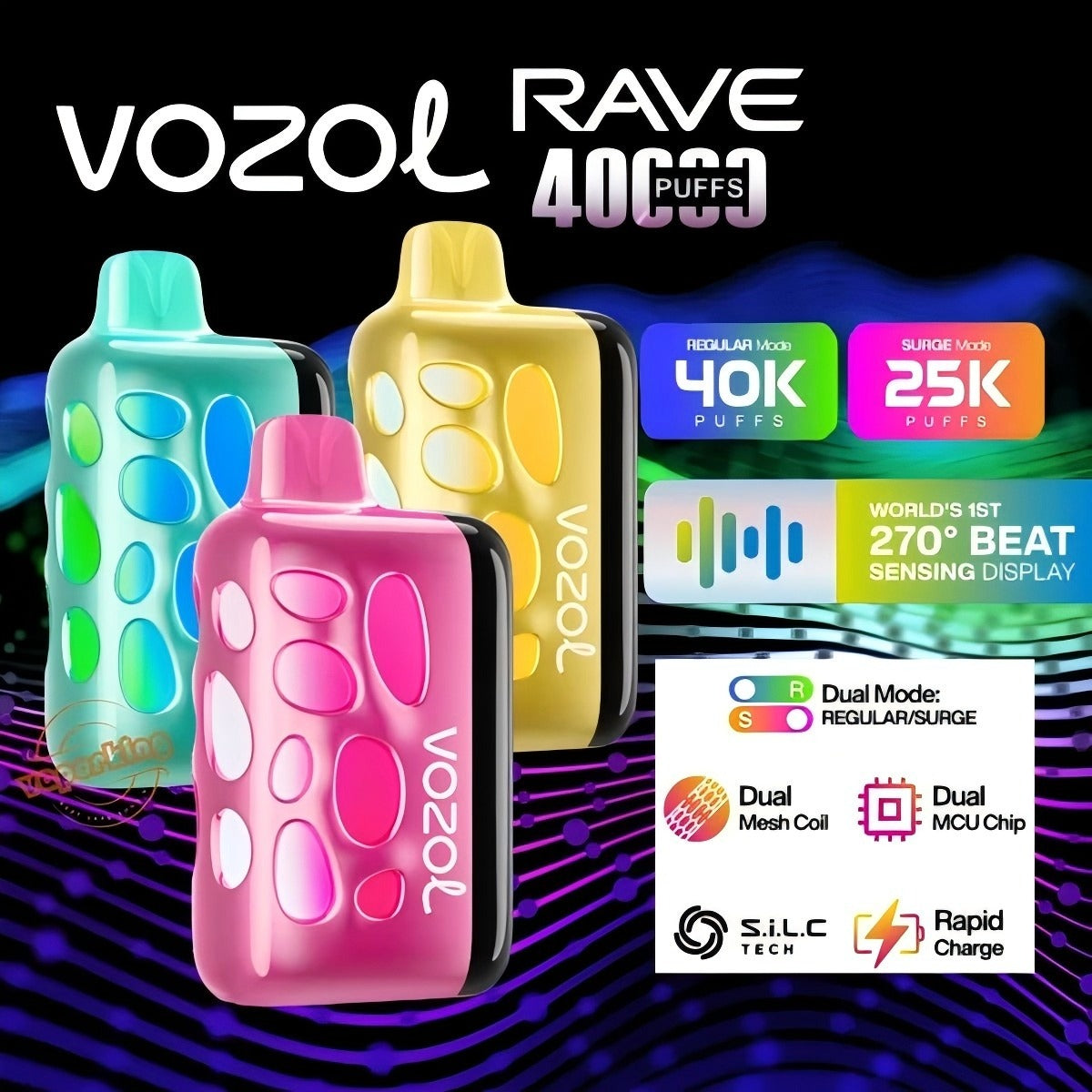 VOZOL RAVE - 40,000 Puffs