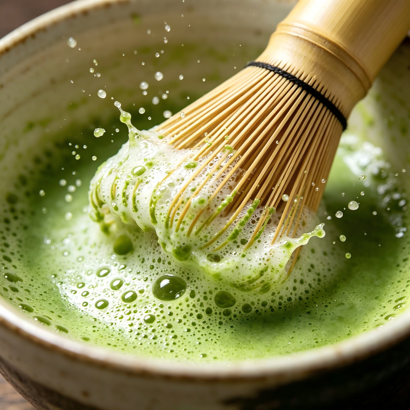 Natural Bamboo Matcha Whisk for Brewing Fine Bright Green Matcha