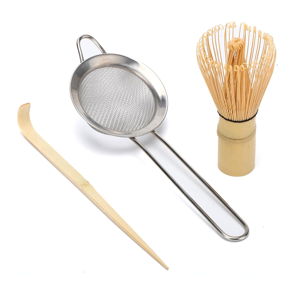 Ceramic Matcha Bowl with Spout, Matcha Brush, Tea Whisk, and Matcha Bowl Set