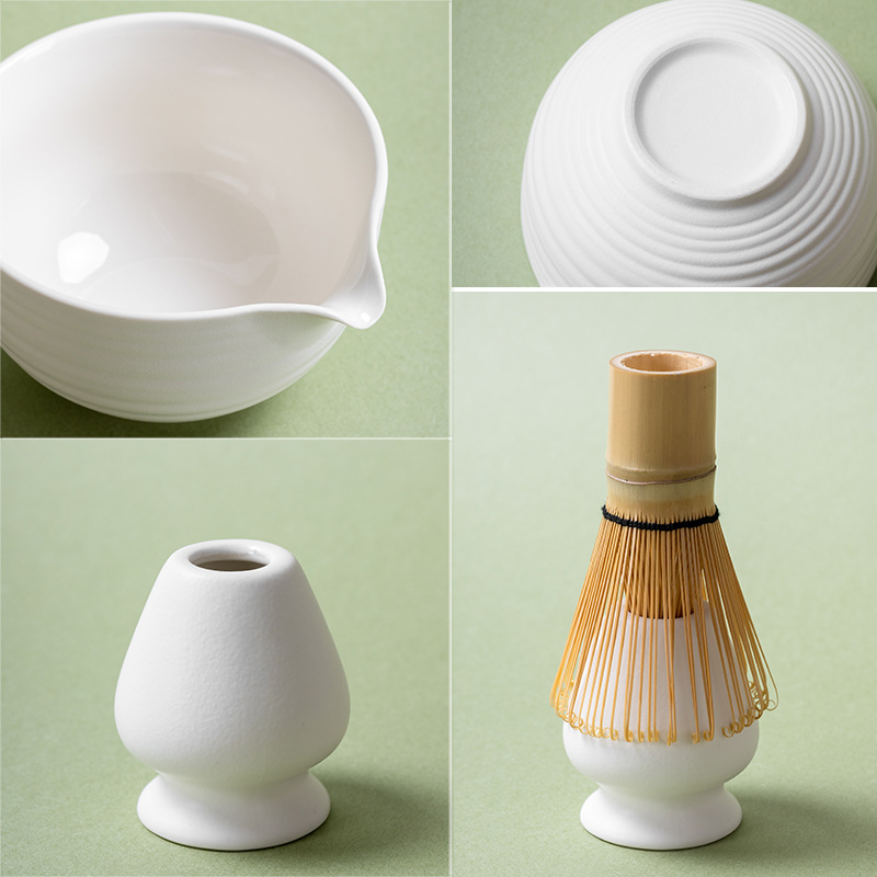 7-Piece Ceramic Matcha Tea Set-white