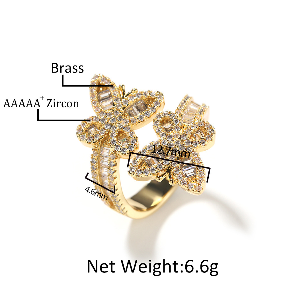 Zircon Butterfly Ring - Gold/Silver Plated Statement Piece with Sparkling Zircon Wings