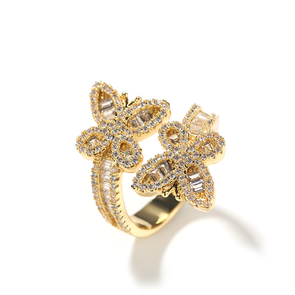 Zircon Butterfly Ring - Gold/Silver Plated Statement Piece with Sparkling Zircon Wings
