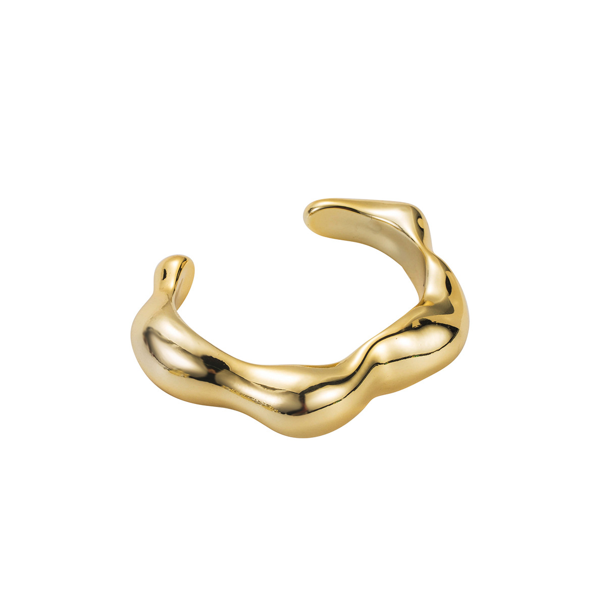 Abstract Resin Bangle Bracelet Set - Gold Plated Wave & Solid Designs in Cream, Amber & Metallic Tones