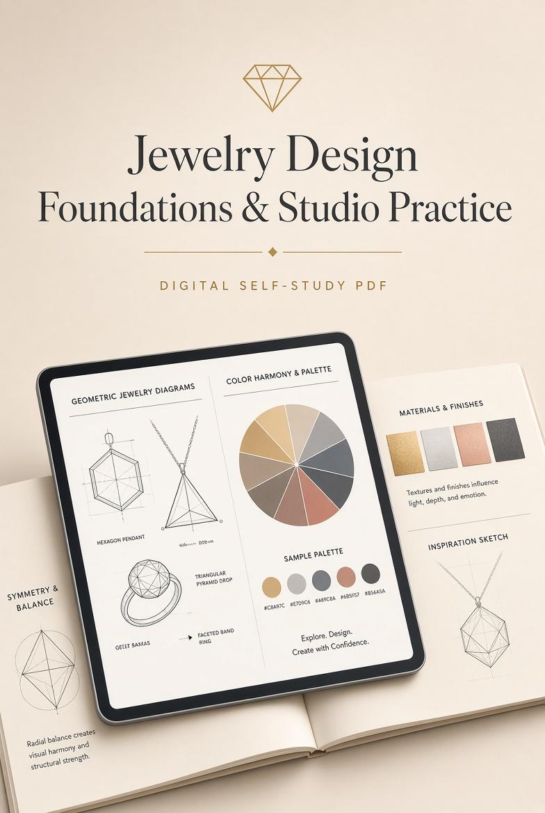 Jewelry Design: Foundations & Studio Practice | Form · Color · Material Self-Study Handbook (93-Page PDF)