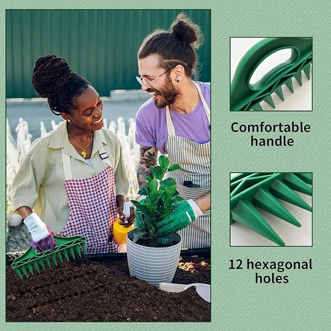 🌱Garden Seed Spacer & Dibbler – 12-Hole Precision Planting Tool