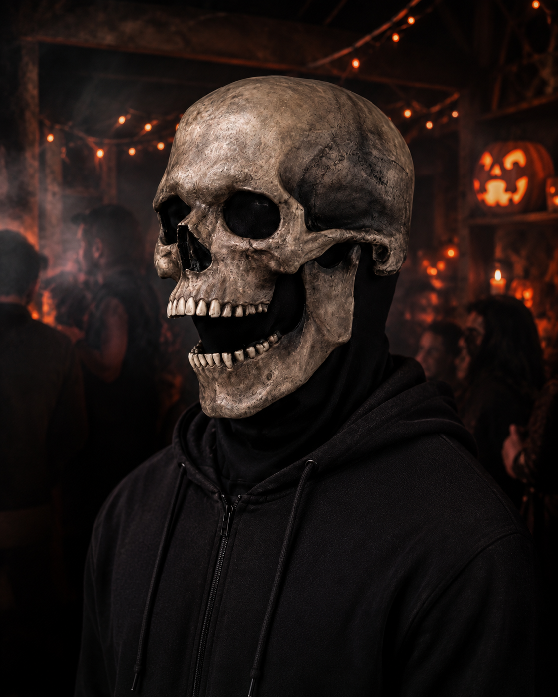 Full head skull mask/helmet with movable jaw