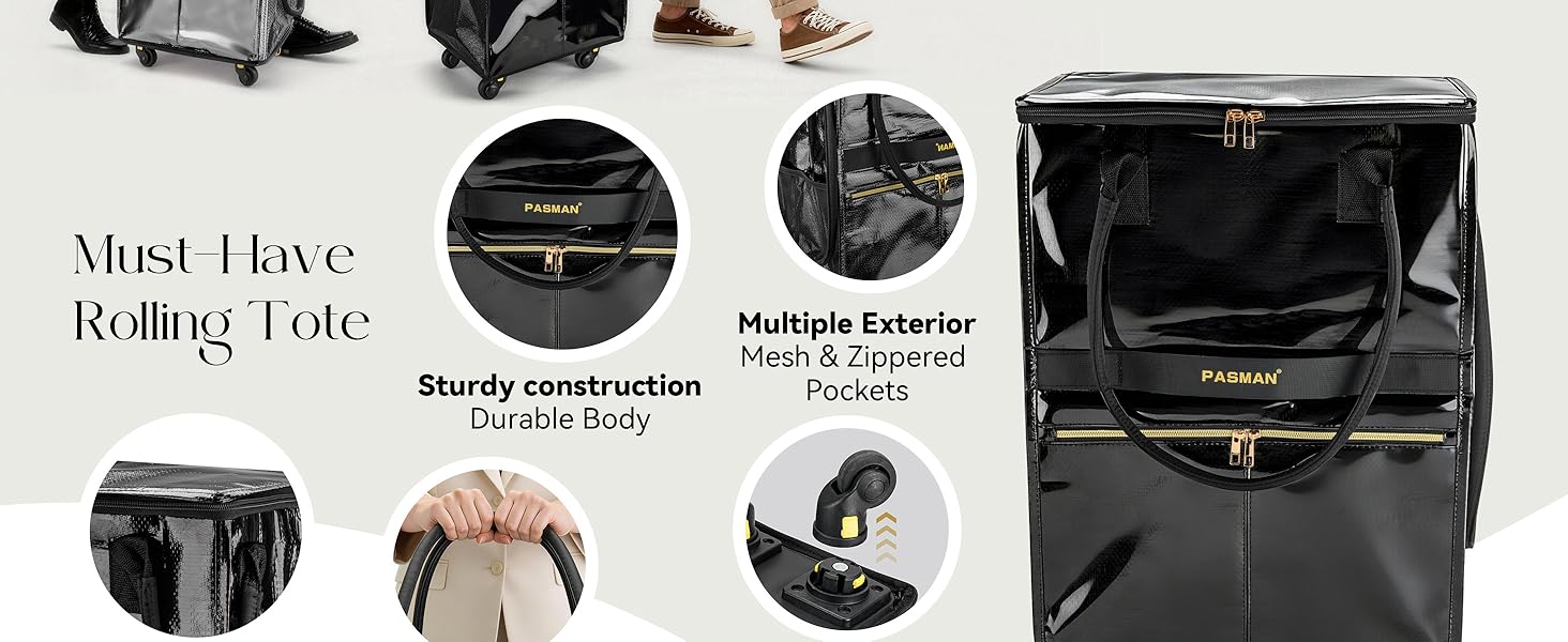 foldable shopping bag with wheels