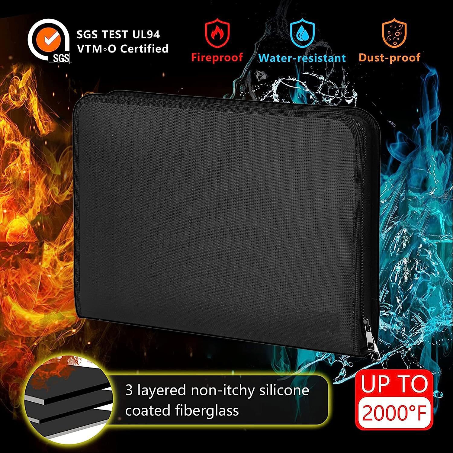 🔥Hot Sale! ⚡Multi-purpose Fireproof Document Bag 💪