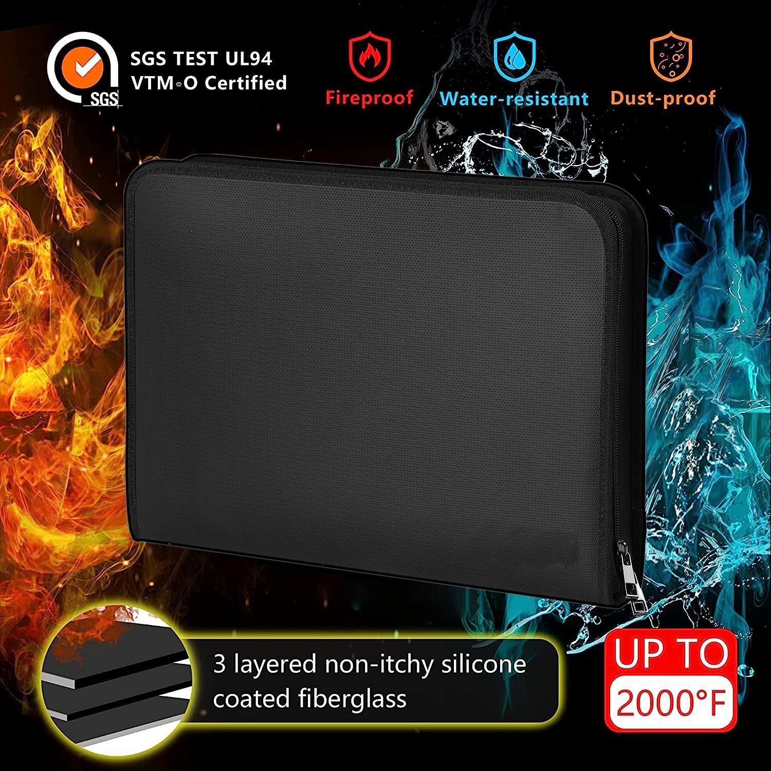 🔥Hot Sale! ⚡Multi-purpose Fireproof Document Bag 💪