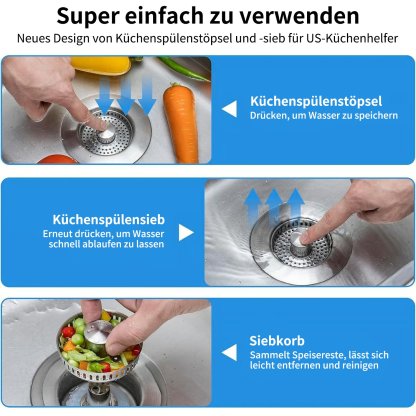 🔥 Last Day 49% Off – Improved 3-in-1 Drain Screen for Kitchen Sink