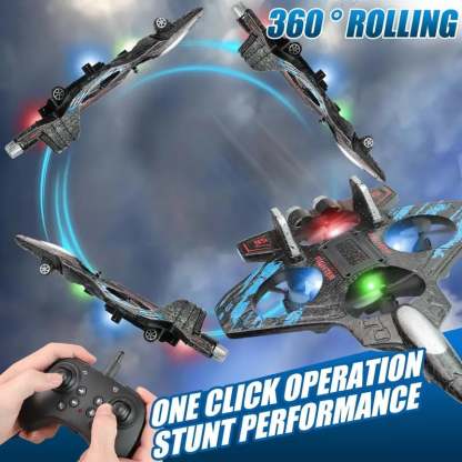 49% OFF This Week Promotions🎉🎉RC Stunt Fighter Jet Toy for Kids with 360° Flips & LED Lights