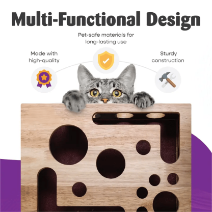 🎁😻✨Cat Scratch Puzzle Enrichment Box: Nail File Stress Free Alternative to Clippers and Grinders
