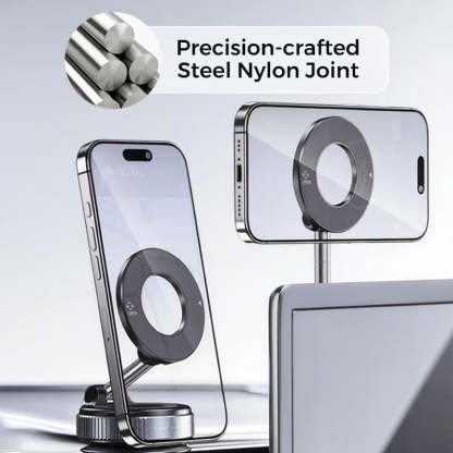 🔥 Retractable Car Phone Mount - 360° Magnetic Holder