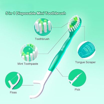 🔥 HOT SALE 49% OFF👨‍🌾🔥5-in-1 Disposable Travel Toothbrush