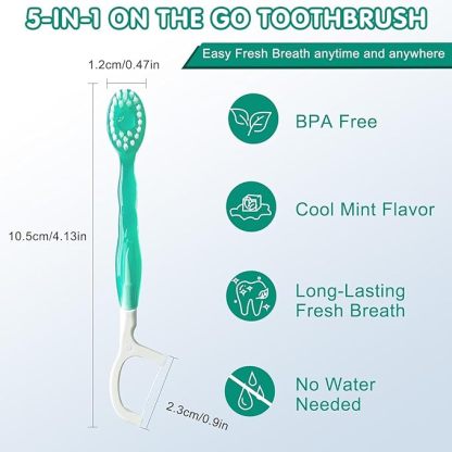 🔥 HOT SALE 49% OFF👨‍🌾🔥5-in-1 Disposable Travel Toothbrush