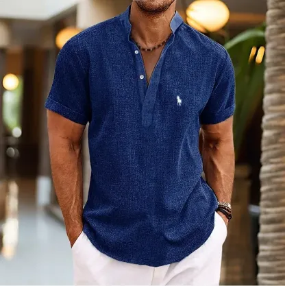 2026 Bestselling  Stand Collar Short-Sleeve Shirt