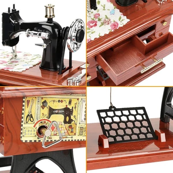 🎶Time Limit Sale 50% OFF - Wood Mini Sewing Machine Music Box